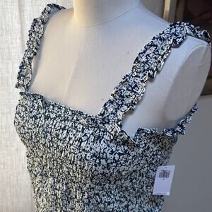 Milkmaid Smocked Crop Top Ruffle Strap Floral Cottagecore M Old Navy